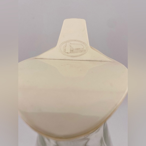 Vintage, Log Cabin Syrup Dispenser Clear Glass Gold with Atomic Starburst - Picture 6 of 9